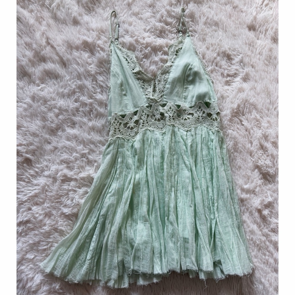 Free People Lace Cutout Babydoll Dress